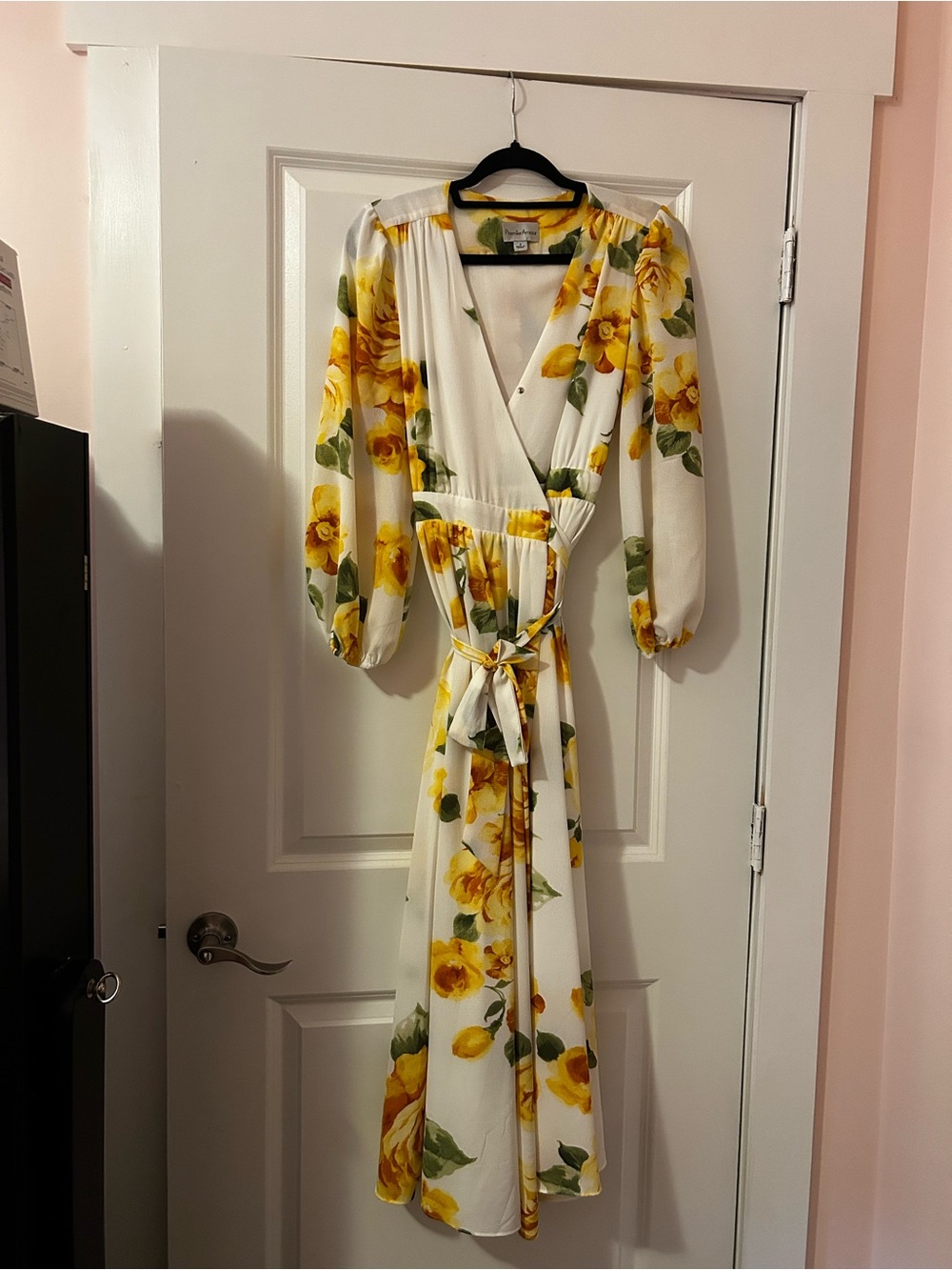 Premier White Maxi Dress with Yellow Floral Print
